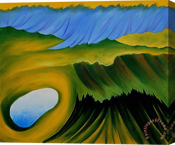 Georgia O'keeffe Mountains And Lake Stretched Canvas Painting / Canvas Art