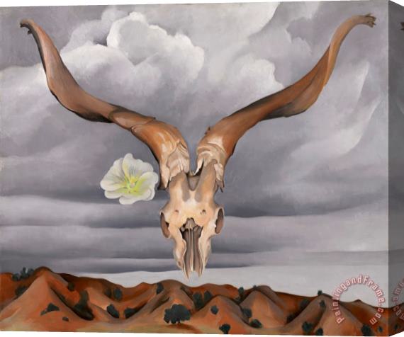 Georgia O'keeffe Ram's Head, White Hollyhock Hills, 1935 Stretched Canvas Painting / Canvas Art