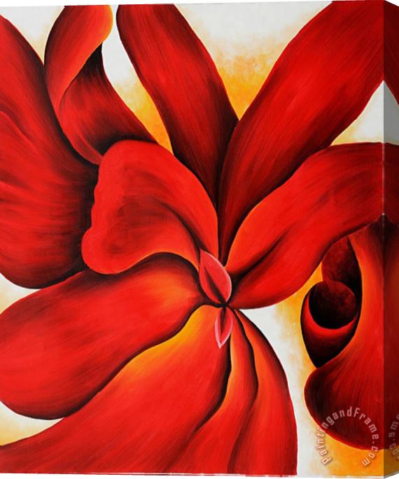 Georgia O'keeffe Red Cannas 1 Stretched Canvas Painting / Canvas Art