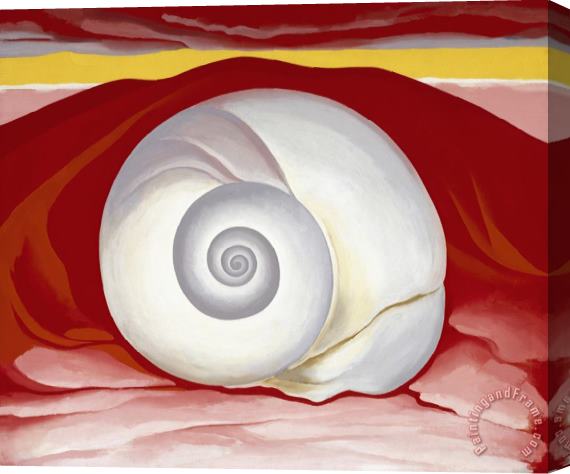 Georgia O'Keeffe Red Hill And White Shell Stretched Canvas Painting / Canvas Art