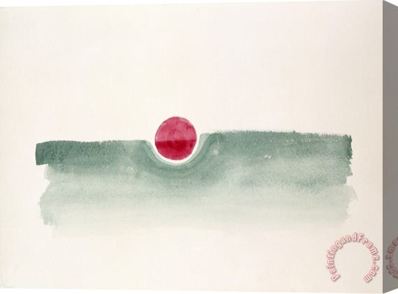Georgia O'keeffe Untitled (abstraction Green Line And Red Circle), 1978 Stretched Canvas Painting / Canvas Art
