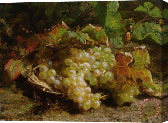 Geraldine Jacoba Van De Sande Bakhuyzen A Still Life with Grapes in a Basket Stretched Canvas Painting / Canvas Art