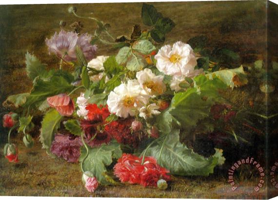 Geraldine Jacoba Van De Sande Bakhuyzen Poppies And Wild Roses Stretched Canvas Painting / Canvas Art