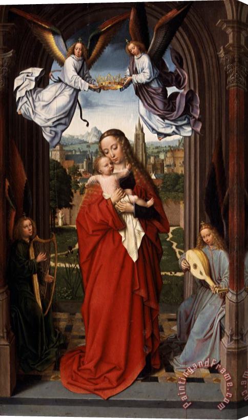 Gerard David Virgin And Child with Four Angels Stretched Canvas Painting / Canvas Art