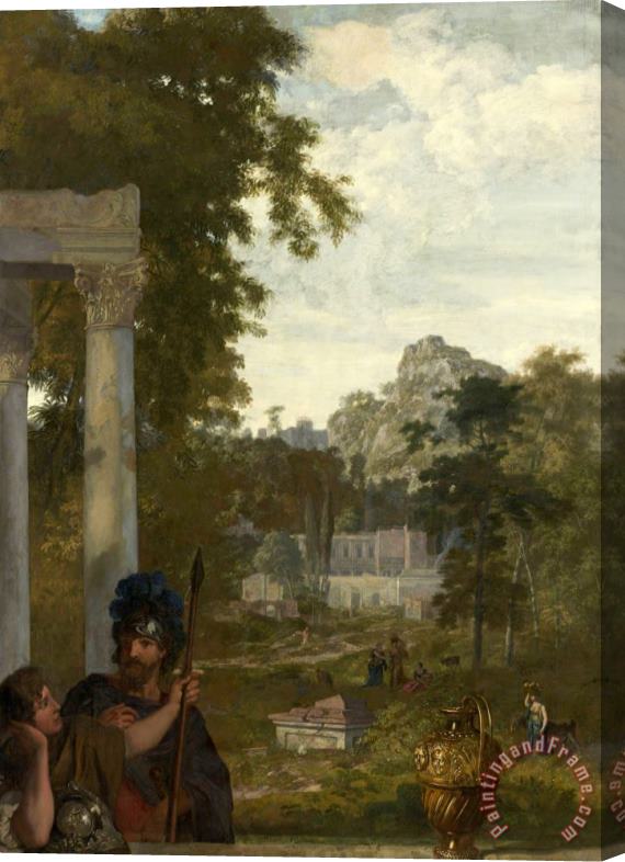 Gerard de Lairesse Italian Landscape with Two Roman Soldiers Stretched Canvas Print / Canvas Art