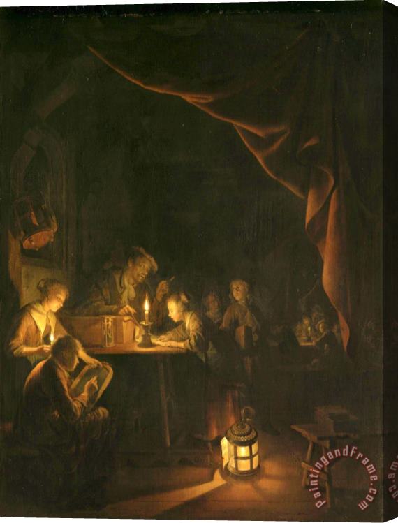 Gerard Dou The Night School Stretched Canvas Painting / Canvas Art