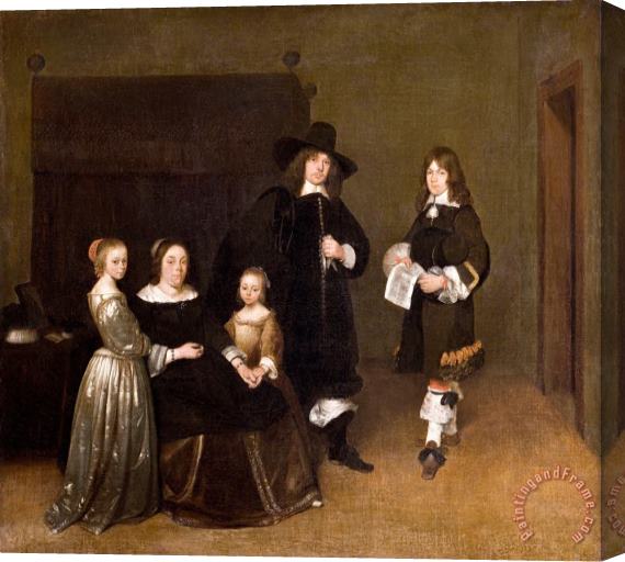 Gerard ter Borch Portrait of a Family Stretched Canvas Painting / Canvas Art