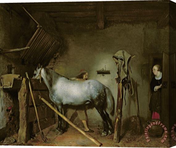 Gerard Terborch Horse in a Stable Stretched Canvas Painting / Canvas Art