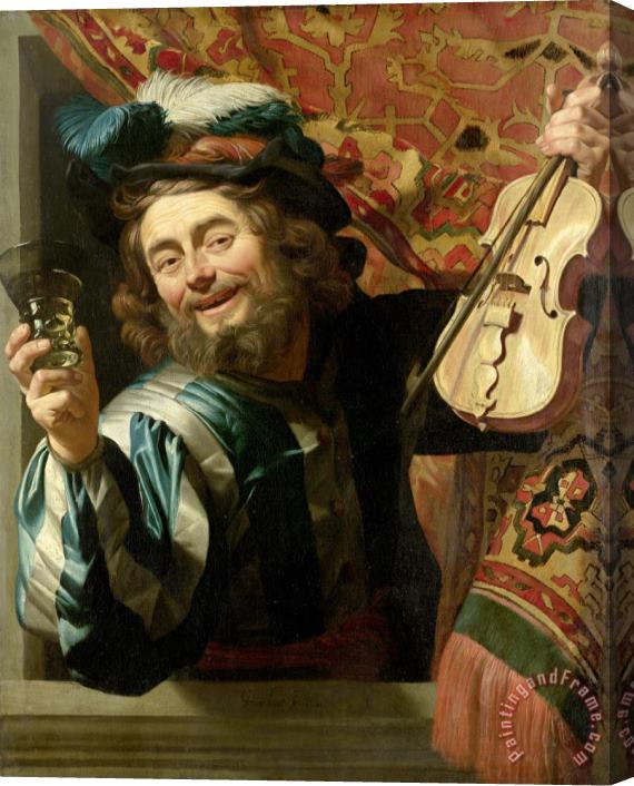 Gerard Van Honthorst The Merry Fiddler Stretched Canvas Painting / Canvas Art