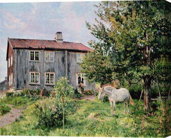 Gerhard Peter Frantz Vilhelm Munthe At The Farm Stretched Canvas Painting / Canvas Art