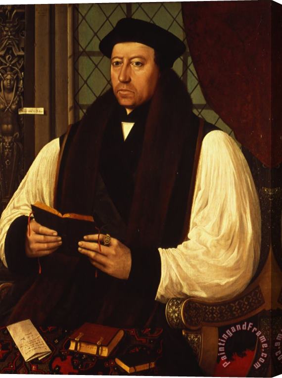 Gerlach Flicke Portrait of Thomas Cranmer Stretched Canvas Print / Canvas Art