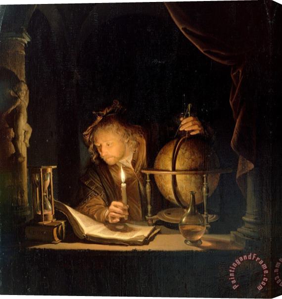 Gerrit Dou Astronomer by Candlelight Stretched Canvas Painting / Canvas Art