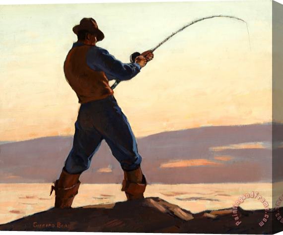 Gifford Reynolds Beal Sea Bass Fisherman Stretched Canvas Print / Canvas Art