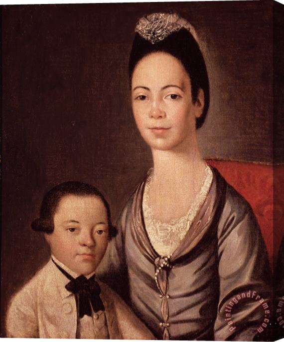  Gilbert Stuart Mrs. Aaron Lopez and her son Joshua Stretched Canvas Painting / Canvas Art