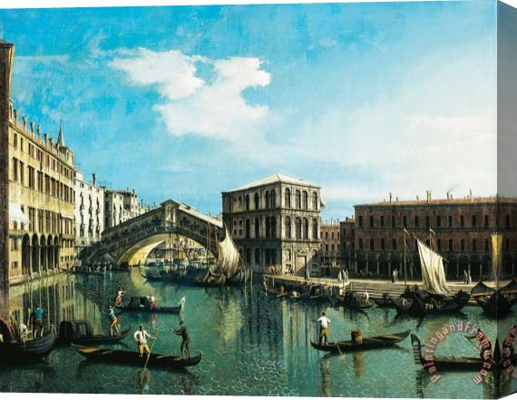 Giovanni Antonio Canal The Rialto Bridge In Venice Stretched Canvas Print / Canvas Art