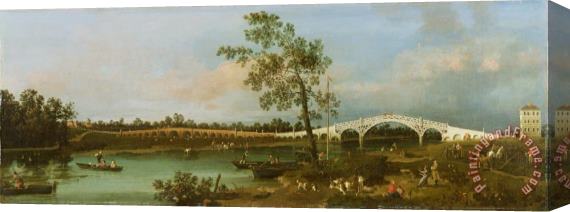 Giovanni Antonio Canaletto Old Walton's Bridge Stretched Canvas Print / Canvas Art