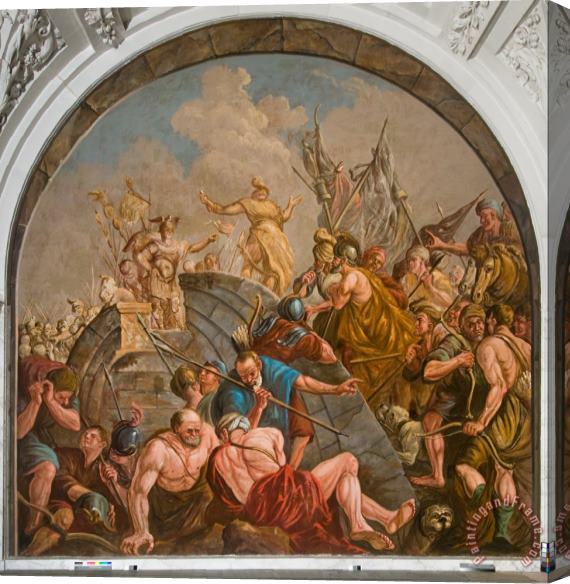 Giovanni Antonio de Groot The Peace Negotiations Between Claudius Civilis And Quintus Petillis Cerialis Stretched Canvas Painting / Canvas Art