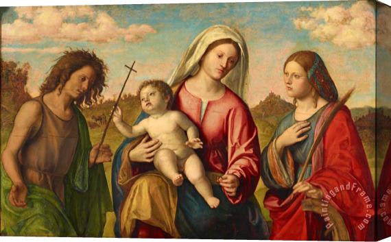 Giovanni Battista Cima da Conegliano Virgin And Child with St. Catherine And St. John The Baptist, Ca. 1515 Stretched Canvas Painting / Canvas Art