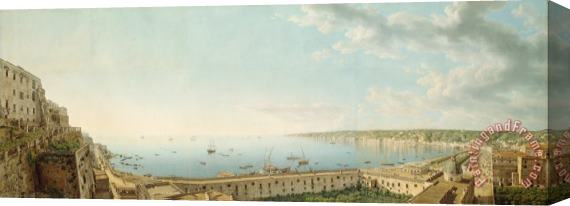 Giovanni Battista Lusieri  A View of The Bay of Naples, Looking Southwest From The Pizzofalcone Toward Capo Di Posilippo Stretched Canvas Print / Canvas Art