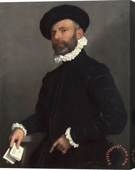Giovanni Battista Moroni Portrait of a Man Holding a Letter ('l'avvocato') Stretched Canvas Painting / Canvas Art