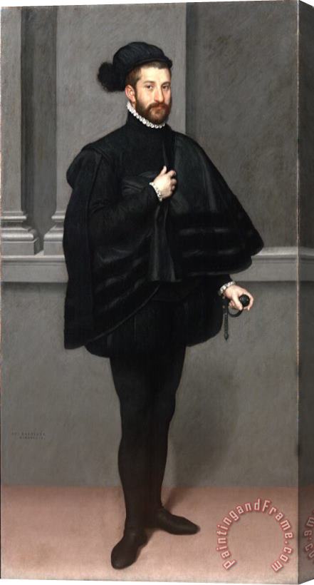 Giovanni Battista Moroni The Knight in Black Stretched Canvas Print / Canvas Art