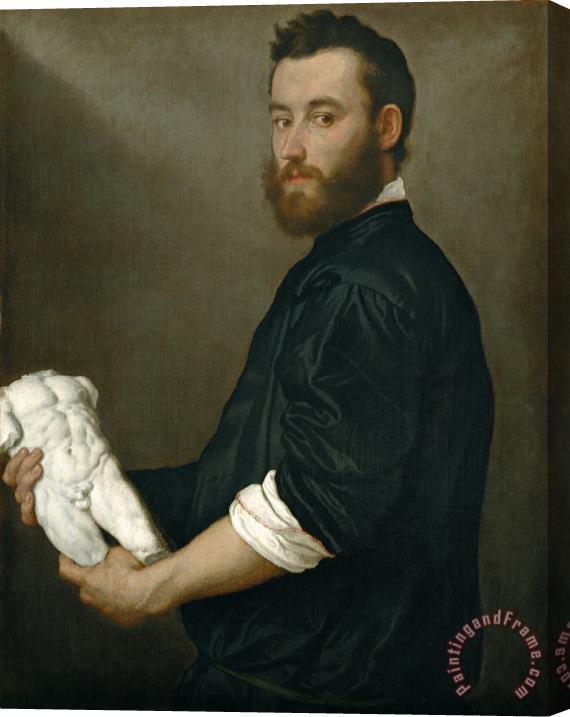 Giovanni Battista Moroni The Sculptor Alessandro Vittoria Stretched Canvas Print / Canvas Art