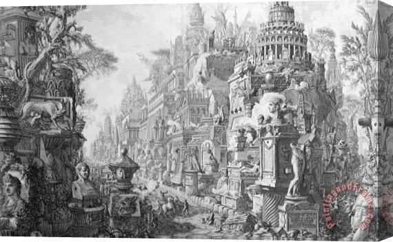 Giovanni Battista Piranesi Allegorical Frontispiece Of Rome And Its History From Le Antichita Romane Stretched Canvas Painting / Canvas Art