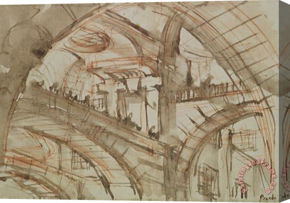 Giovanni Battista Piranesi Drawing Of An Imaginary Prison Stretched Canvas Print / Canvas Art