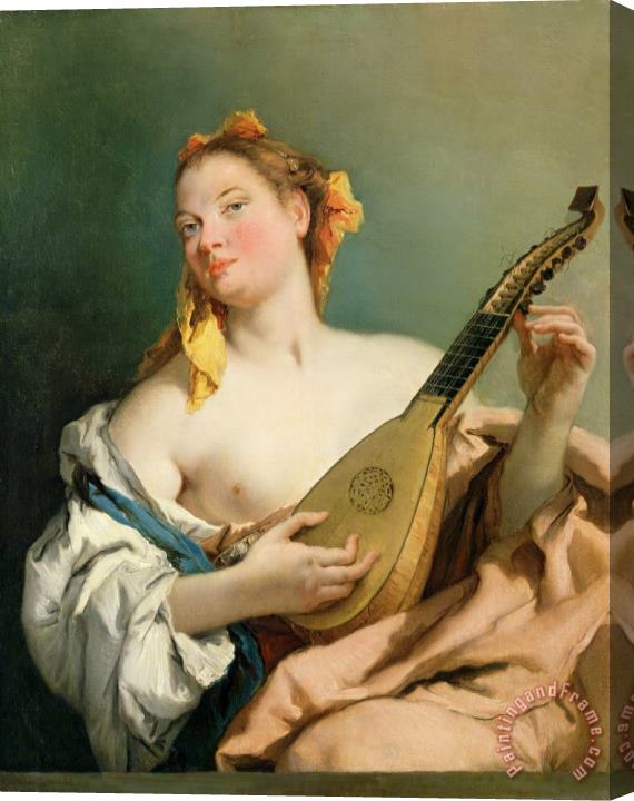 Giovanni Battista Tiepolo Girl with a Mandolin Stretched Canvas Painting / Canvas Art