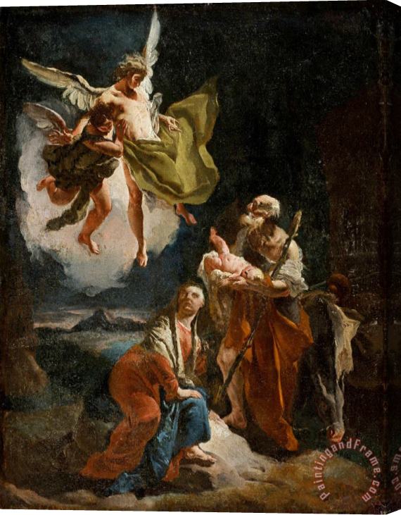 Giovanni Battista Tiepolo The Rest on The Flight Into Egypt Stretched Canvas Painting / Canvas Art
