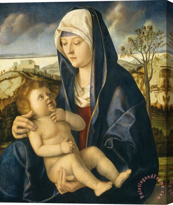 Giovanni Bellini Madonna And Child In A Landscape Stretched Canvas Painting / Canvas Art