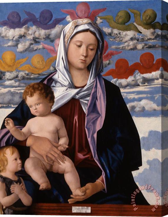 Giovanni Bellini Madonna And Child with St. John The Baptist Stretched Canvas Painting / Canvas Art