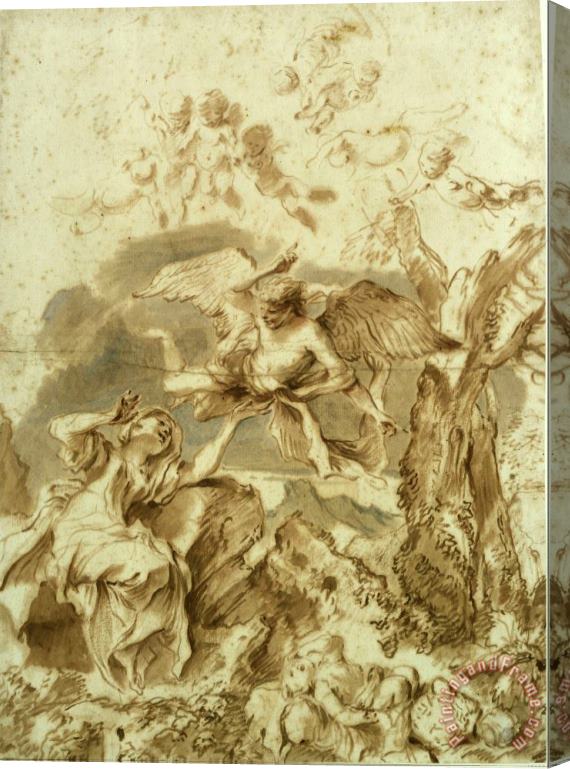 Giovanni Benedetto Castiglione  Hagar And Ishmael in The Wilderness Stretched Canvas Print / Canvas Art