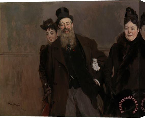 Giovanni Boldini John Lewis Brown with Wife And Daughter Stretched Canvas Painting / Canvas Art