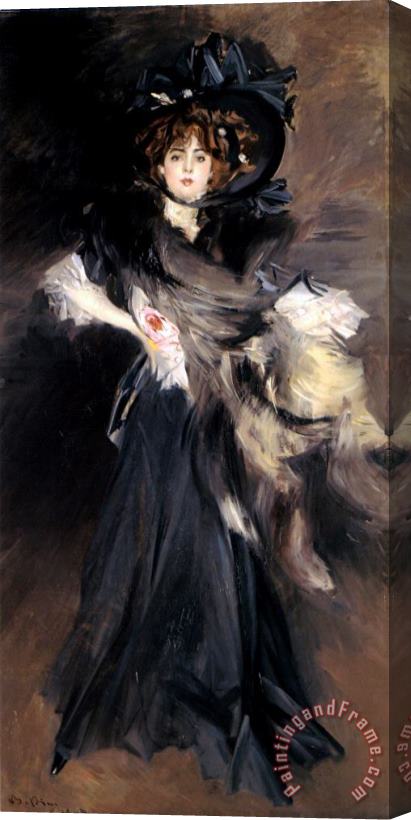 Giovanni Boldini Portrait of Mademoiselle Lantelme Stretched Canvas Painting / Canvas Art