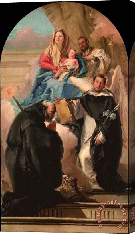 Giovanni Domenico Tiepolo Madonna And Child with Three Saints Stretched Canvas Print / Canvas Art