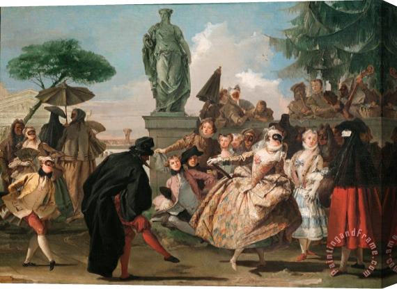 Giovanni Domenico Tiepolo The Minuet Stretched Canvas Painting / Canvas Art