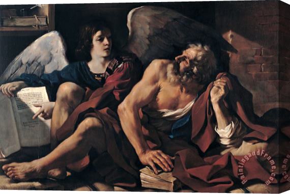 Giovanni F. Barbieri Saint Matthew And The Angel Stretched Canvas Painting / Canvas Art