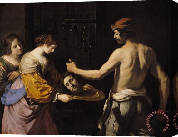 Giovanni Francesco Barbieri Salome Receiving the Head of St John the Baptist Stretched Canvas Print / Canvas Art