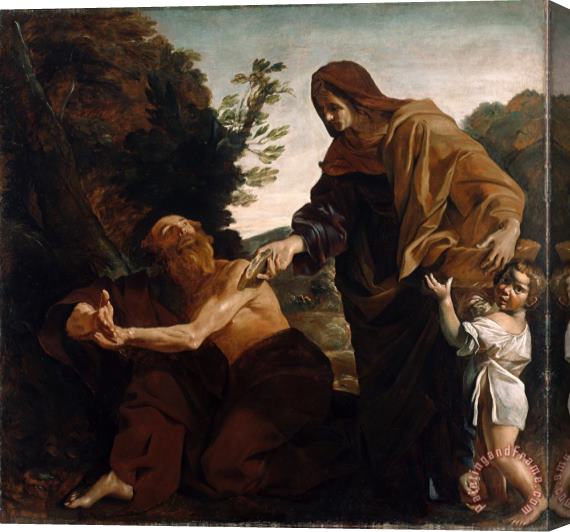 Giovanni Lanfranco  Elijah Receiving Bread From The Widow of Zarephath Stretched Canvas Painting / Canvas Art