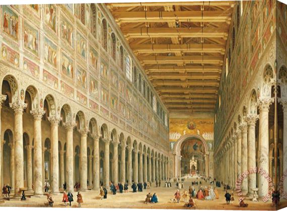 Giovanni Paolo Panini Interior Of San Paolo Fuori Le Mura Stretched Canvas Painting / Canvas Art