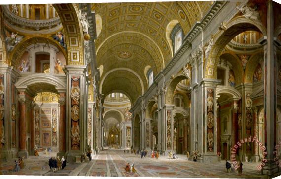 Giovanni Paolo Panini Interior of St. Peter's, Rome Stretched Canvas Painting / Canvas Art