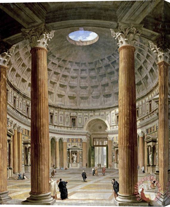 Giovanni Paolo Panini The Interior of The Pantheon, Rome Stretched Canvas Painting / Canvas Art