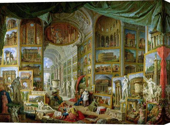 Giovanni Paolo Pannini Gallery of Views of Ancient Rome Stretched Canvas Painting / Canvas Art
