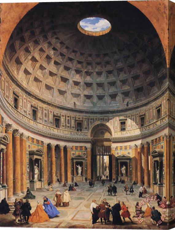Giovanni Paolo Pannini Interior of The Pantheon, Rome Stretched Canvas Painting / Canvas Art