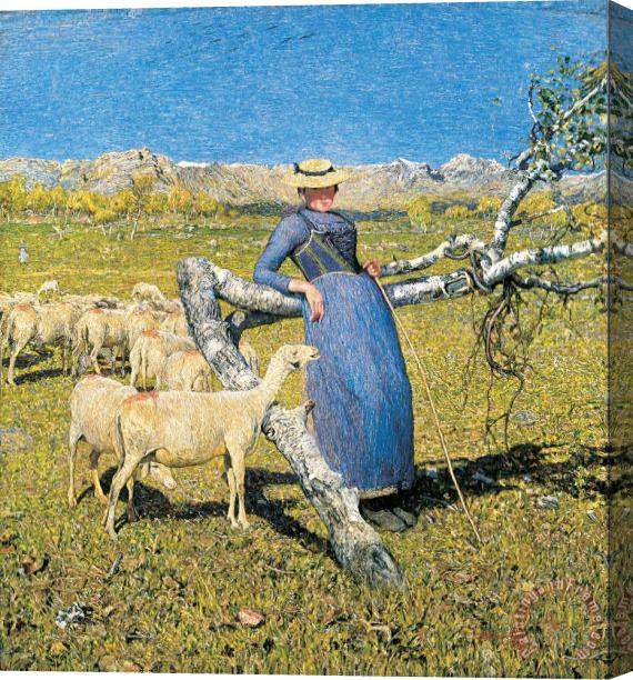 Giovanni Segantini High Noon in The Alps Stretched Canvas Painting / Canvas Art