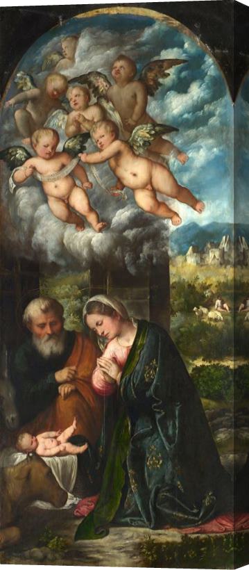 Girolamo Romanino The Nativity Stretched Canvas Painting / Canvas Art