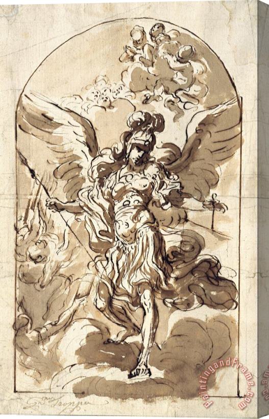 Girolamo Troppa The Archangel Michael Stretched Canvas Painting / Canvas Art