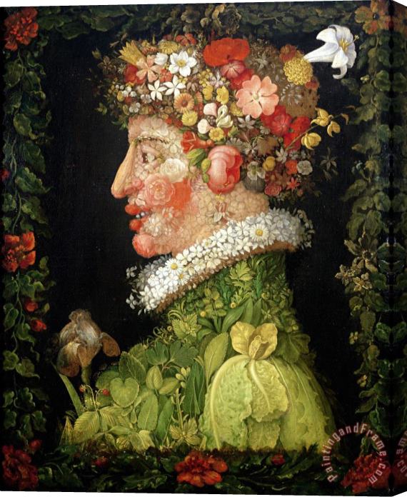 Giuseppe Arcimboldo Spring, From a Series Depicting The Four Seasons Stretched Canvas Print / Canvas Art