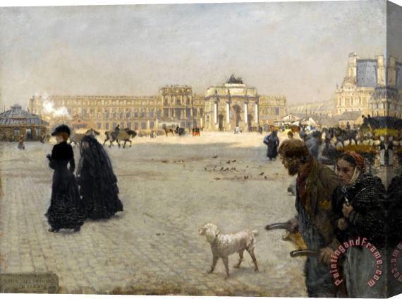 Giuseppe De Nittis La Place Du Carrousel : Ruines Des Tuileries En 1882 Stretched Canvas Print / Canvas Art